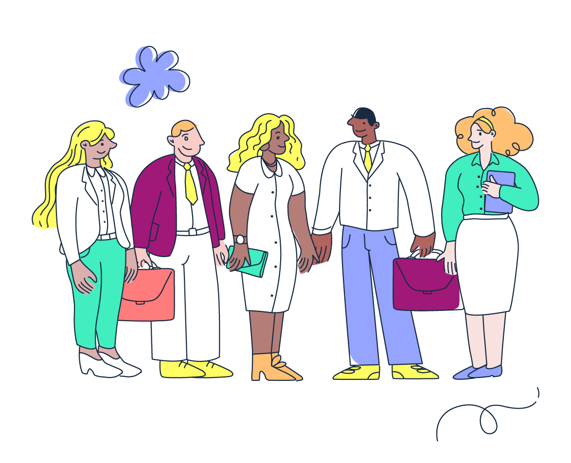 Group in more formal business attire